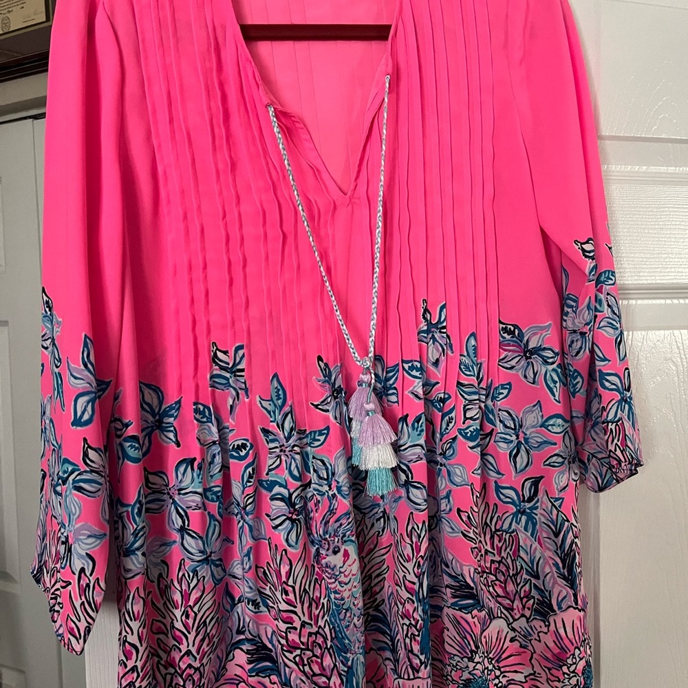 Pink and Blue Women's Top
